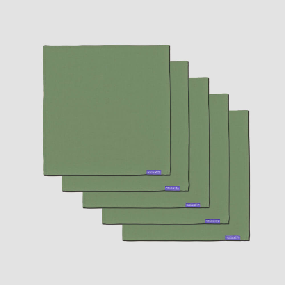 Light Green - Linen handkerchief - 3 Pack